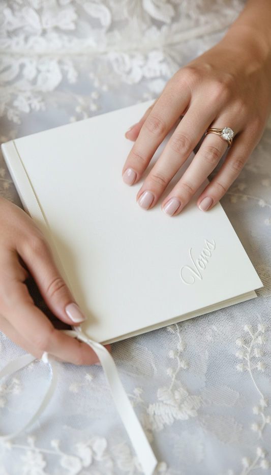 Ivory Wedding Vow Books Set of 2 — Minimalist Ceremony Keepsake | Handwritten Vow Journals