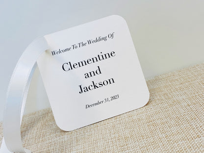 Black and White Wedding Welcome Gift Tags - Elegant and Timeless Accents for Special Occasions, Set of 25 - Gallery360 Designs