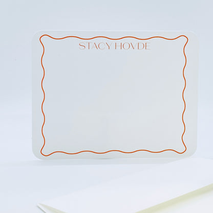 Wavy Border Personalized Note Cards, Personalized Stationery - Gallery360 Designs